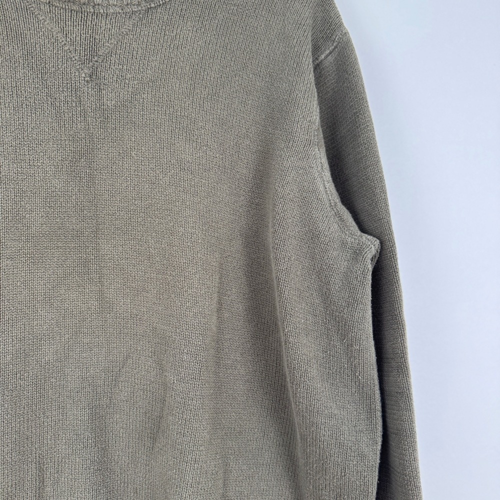Eddie Bauer Seattle USA Mens L Cotton Crew Neck Sweater Olive Green Classic - Picture 9 of 11